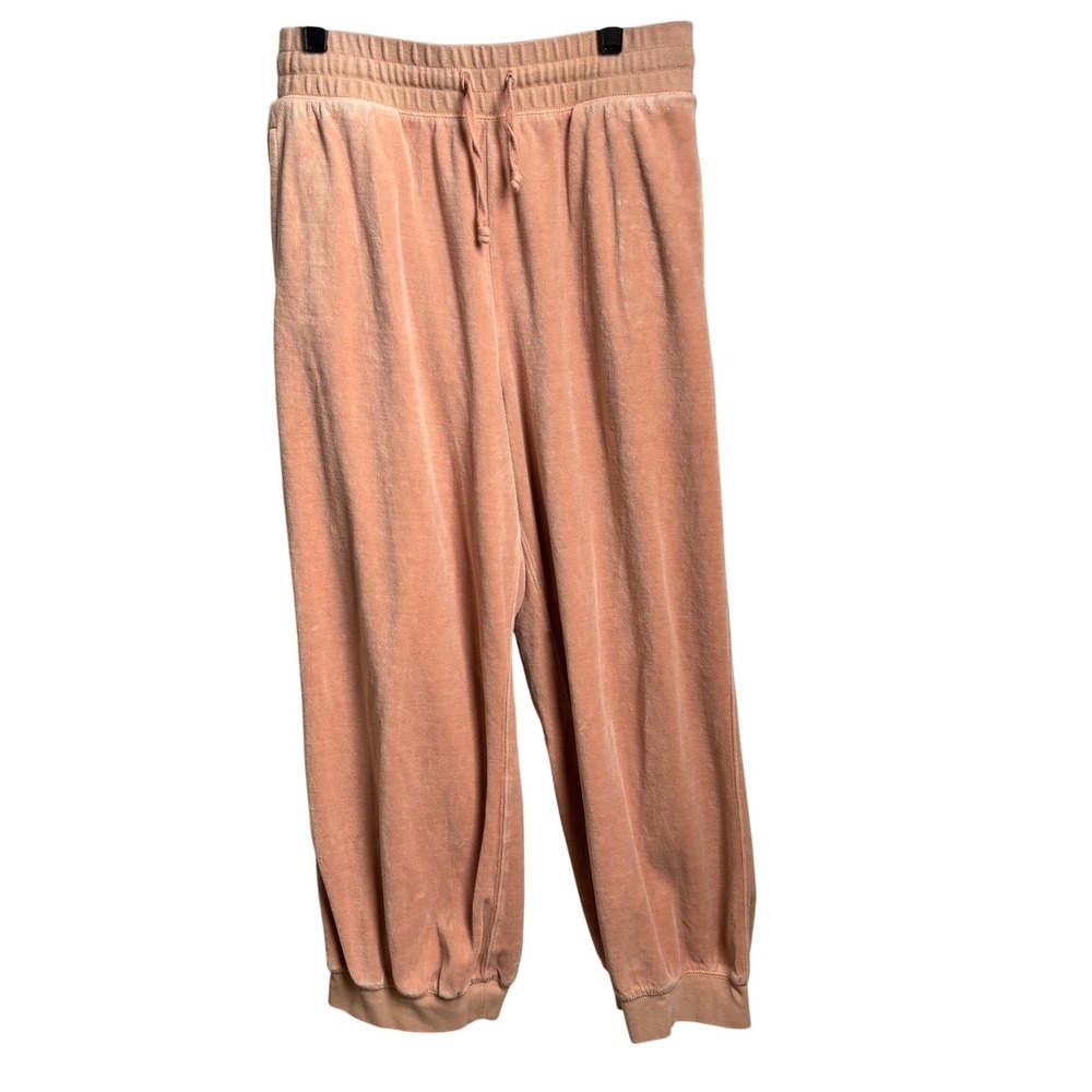 J.Crew Womens Velour Wide Leg Sweatpants Peach Pink M Cozy Norm Core Velvet Y2K